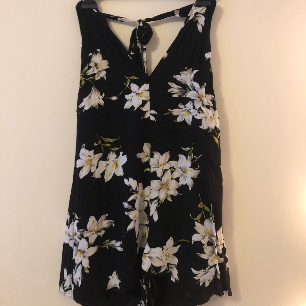 halter neck floral romper